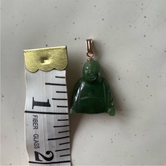 Natural Nephrite Jade lucky Buddha Pendents for couples gold-plated chain - Picture 13 of 14